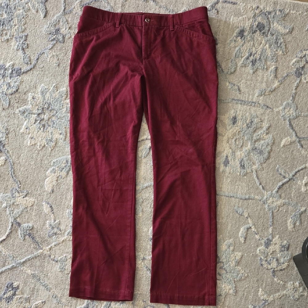 Lee Burgundy Straight Leg Pants, Women's Size 14